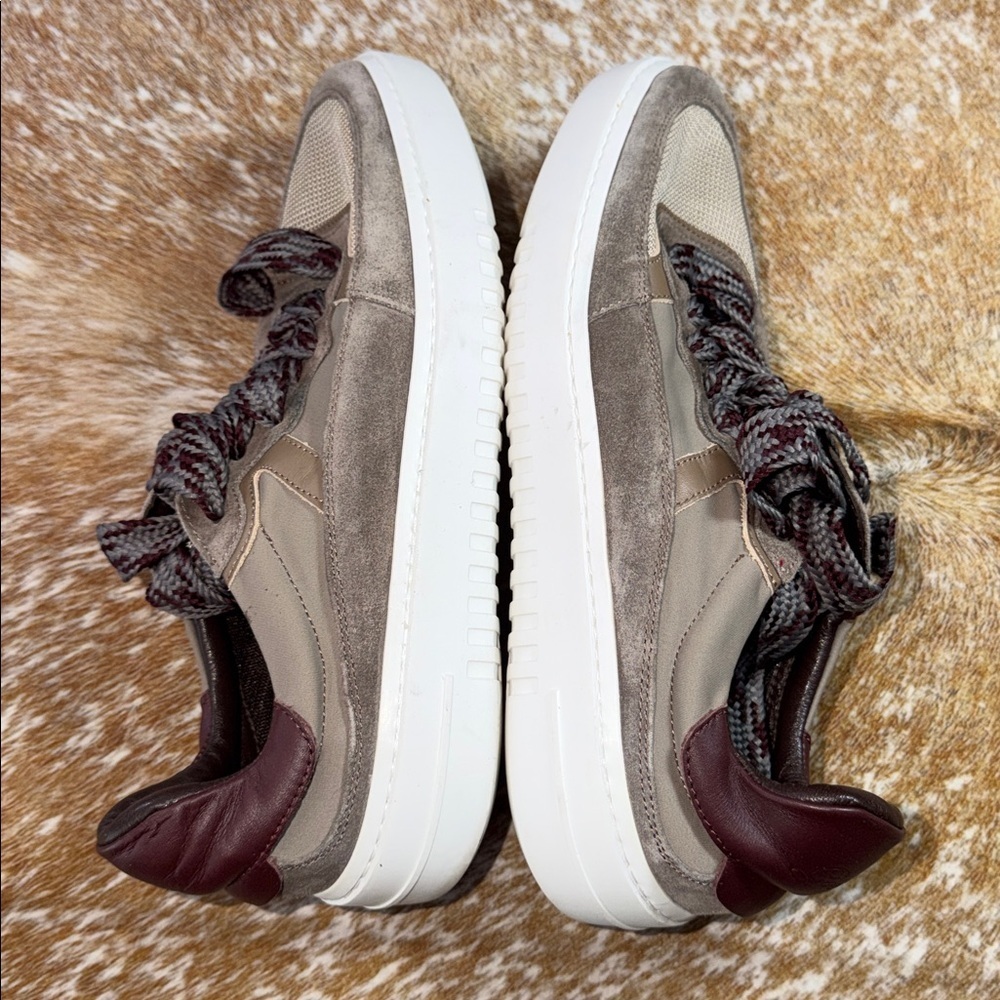 GOODMAN Sneakers EUC Men Brown Suede Leather Low Top Casual Laces Sz 9.5 Kicks - Picture 5 of 10